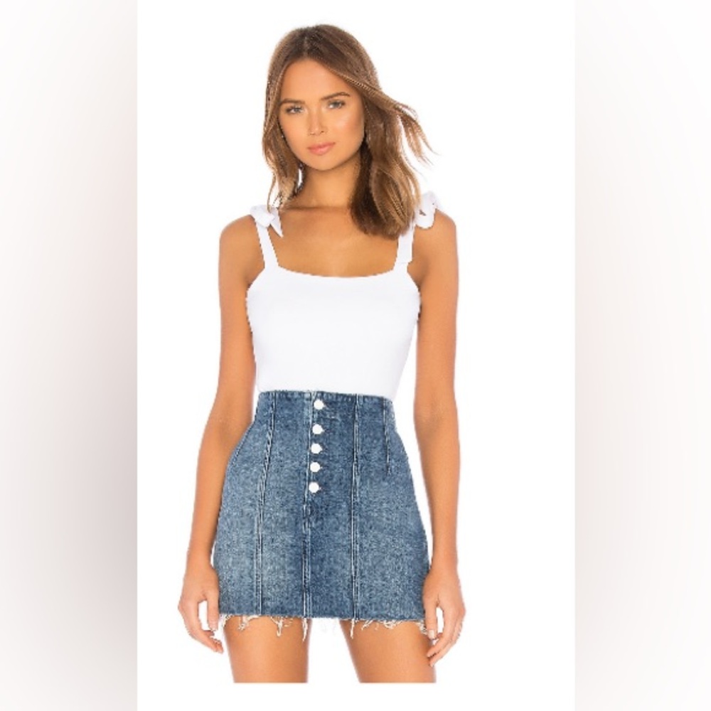 White Bow Tie Sleeve Tank Top